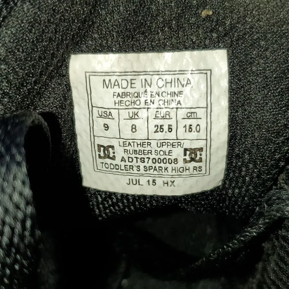 DC Black High Tops Toddler 9